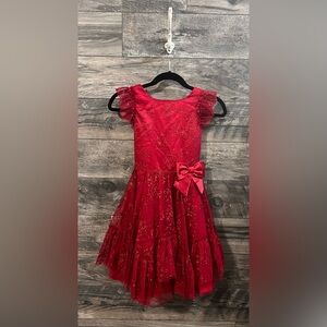 Jona Michelle kids red sparkling Christmas dress
